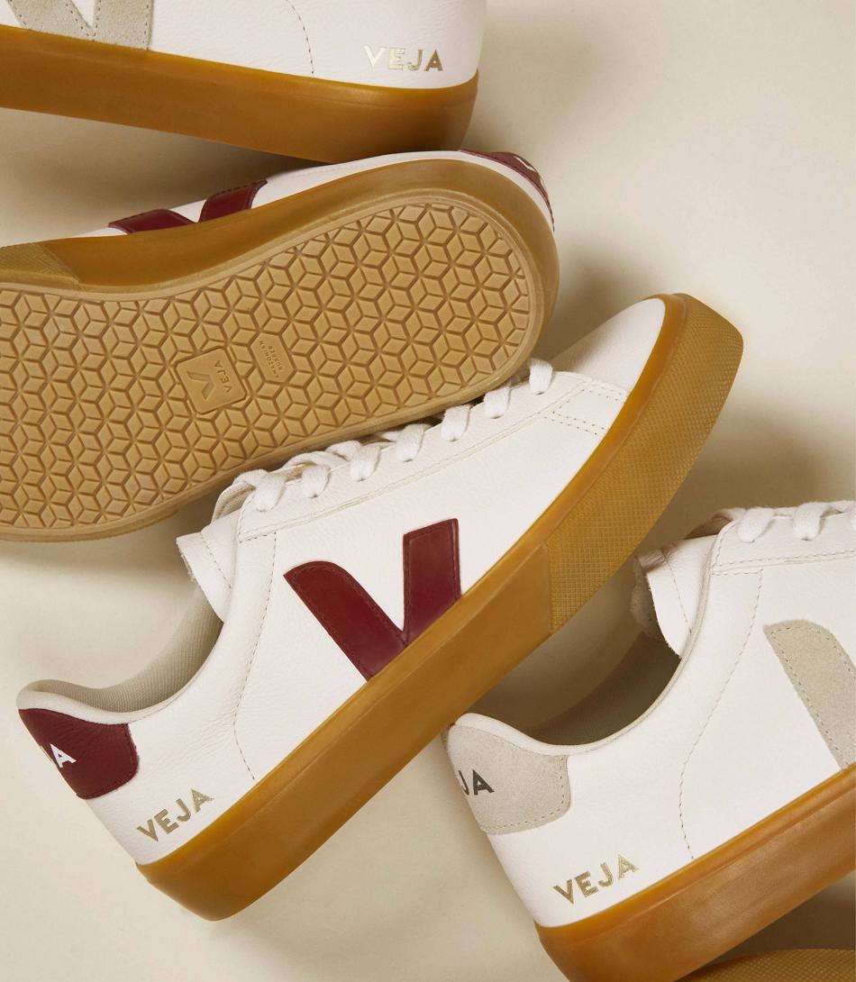 Veja Chromefree Lær Marsala Natural Campo Dame Hvite Beige | YNOGT97436