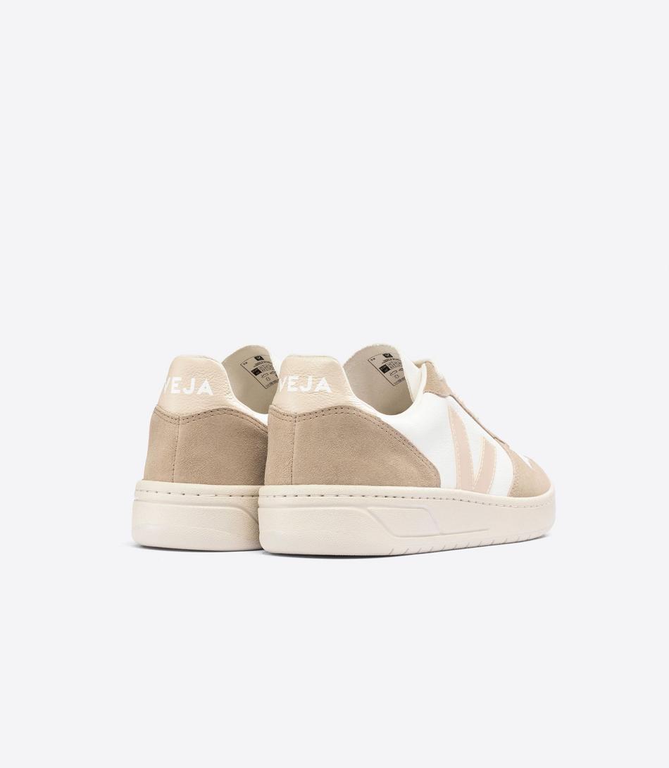 Veja Chromefree Lær Sable Sahara V-10 Dame Hvite | NOCIF59515