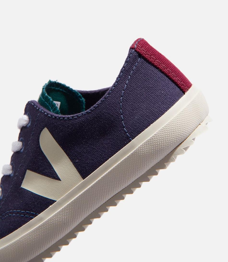 Veja Flip Laces Canvas Multico Marine Kids Vegan Blå | NOXMI93716