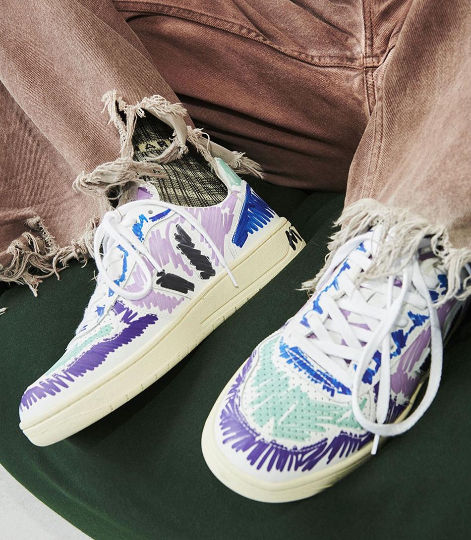 Veja Lær Marni Orchid V-10 Dame Lilla Svarte | NOIIZ86341