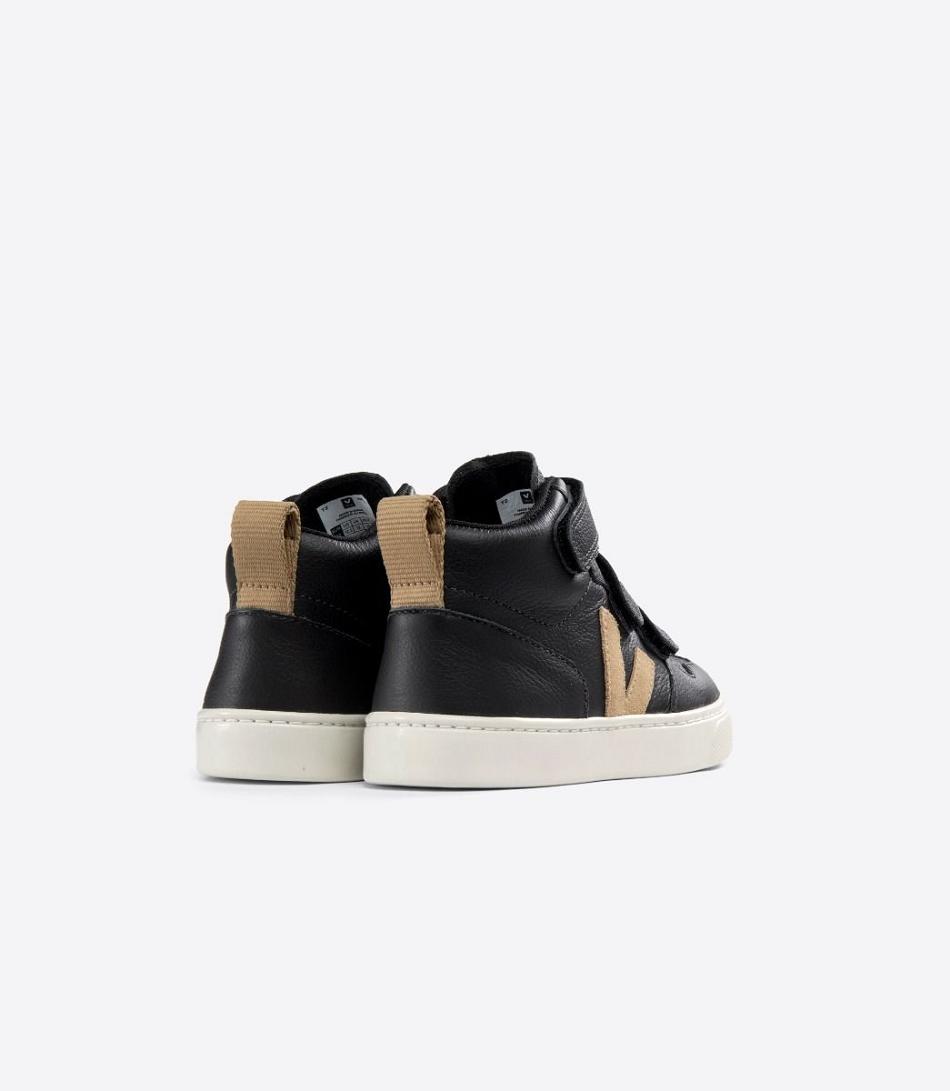 Veja Mid Chromefree Lær Dune V-10 Barn Svarte | ENOHC95547