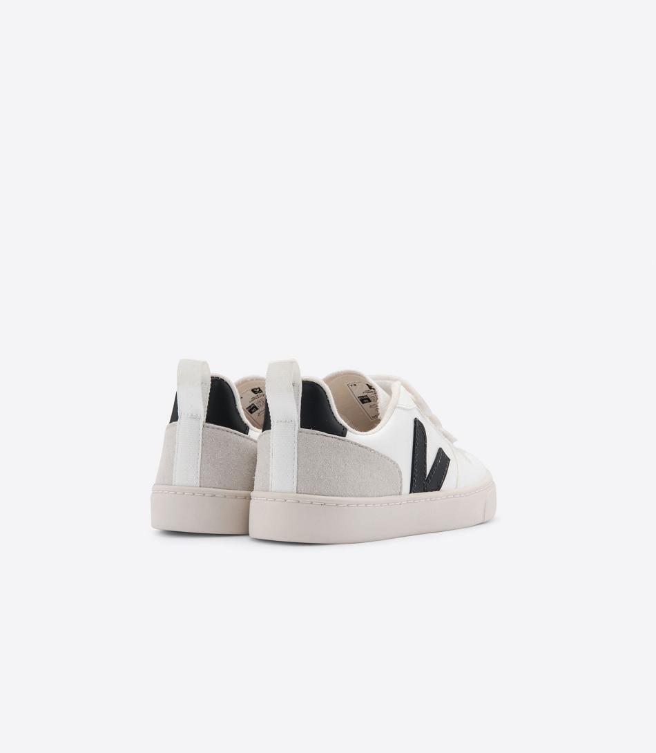 Veja V-10 Cwl Kids Vegan Hvite Svarte | NOJBT14700