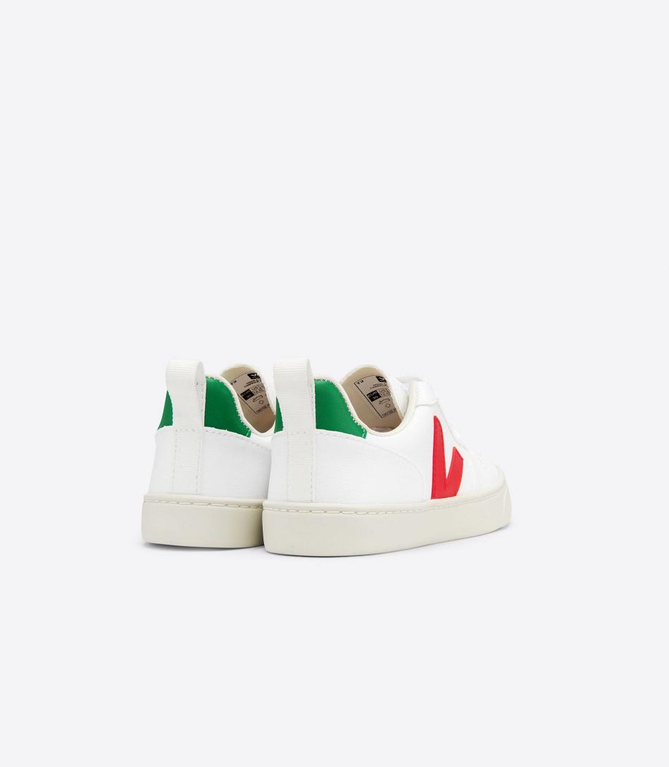 Veja V-10 Laces Cwl Pekin Emeraude Kids Outlet Hvite | NOJZR40384