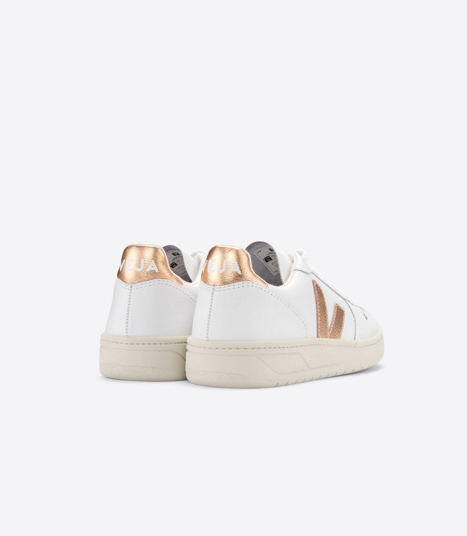 Veja V-10 Lær Venus Adults Outlet Hvite | QNOUV95335