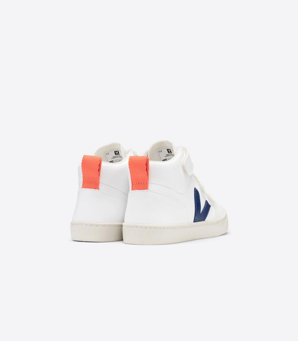 Veja V-10 Mid Cwl Cobalt Orange Fluo Kids Vegan Hvite | YNOGT65590