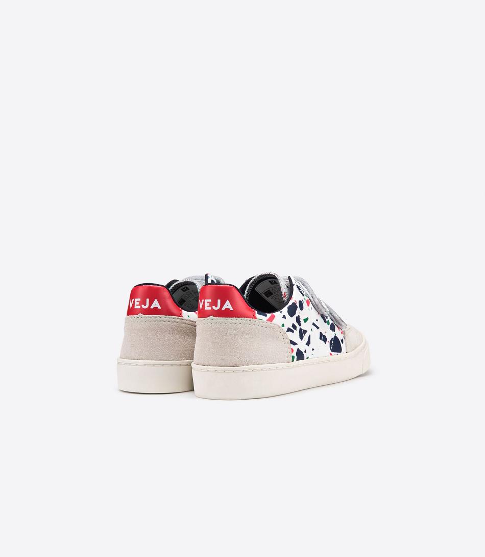 Veja V-12 Lær Terrazzo Pekin Kids Outlet Hvite | BNOSO52209