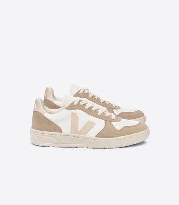 Veja Chromefree Lær Sable Sahara V-10 Dame Hvite | NOCIF59515