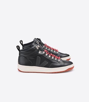 Veja Roraima Bastille Lær Grafite Rust Outsole Adults Outlet Svarte Rød | NODFL49223