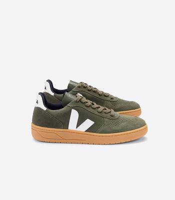 Veja V-10 Semsket Skinn Mud Gum Sole Adults Outlet Hvite | UNOTG84339